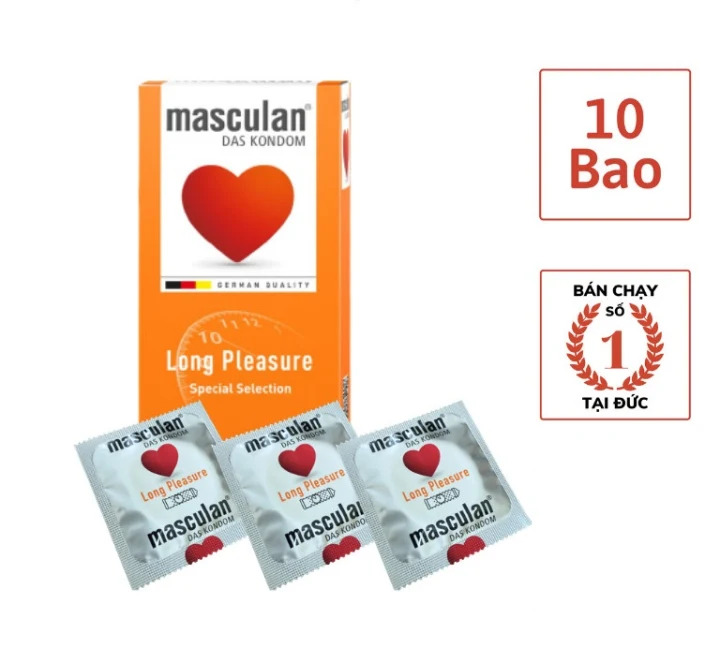 Bao Cao Su Tăng Thời Gian Masculan Long Pleasure Hộp 10 cái